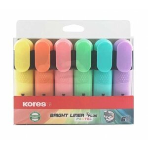 Kores Bright liner plus - pastel 6 barev