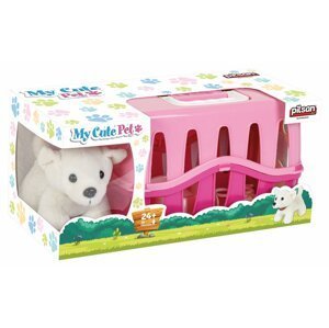 Pejsek v růžovém přepravním boxu - PlayFoam