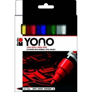 Marabu YONO Sada akrylových popisovačů - základní barvy 6x 1,5-3 mm