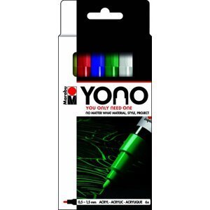 Marabu YONO Sada akrylových popisovačů - základní barvy 6x 0,5-1,5 mm