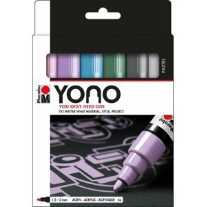 Marabu YONO Sada akrylových popisovačů - pastelové barvy 6x 1,5-3 mm