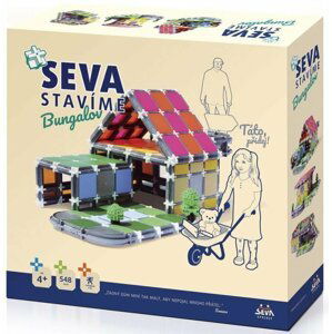 Stavebnice SEVA STAVÍME Bungalov plast 548 dílků v krabici 35x33x7cm