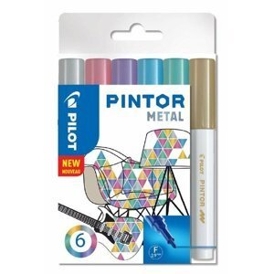 PILOT Pintor Fine Sada akrylových popisovačů 0,9-1,5mm - Metal 6 ks