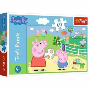 Puzzle Prasátko Peppa/Peppa Pig Zábava s přáteli 33x22cm 60 dílků v krabičce 21x14x4cm