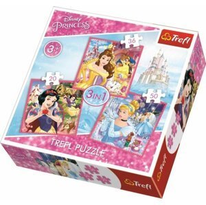 Trefl Puzzle Disney Princess - Kouzelný svět 3v1
