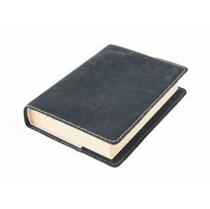 Kožený obal na knihu KLASIK XL 25,5 x 39,8 cm - kůže černá semiš