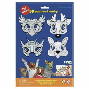3D Karnevalové masky - sova, jelen, králíček, superhrdina
