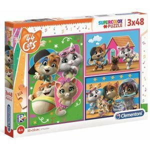 Clementoni Puzzle - 44 Cats 3 x 48 dílků