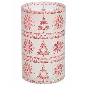 YANKEE CANDLE svícen Red Nordic Frosted Glass 201x119mm