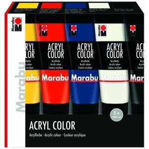Marabu Sada akrylových barev - základní odstíny 5 x 100ml