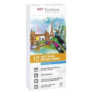 Tombow Oboustranný štětcový fix ABT - Primary colours 12 ks