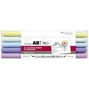 Tombow Oboustranný lihový fix ABT PRO - Pastel colors 5 ks