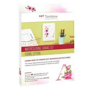 Tombow Sada Watercoloring Canvas Set Floral Letters