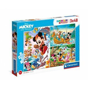 Clementoni Puzzle - Mickey a přátelé 3 x 48 dílků - Clementoni