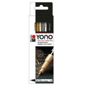 Marabu YONO Sada akrylových popisovačů - metalické barvy 4x 0,5-1,5 mm