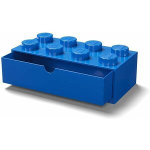 Úložný box LEGO stolní 8 se zásuvkou - modrý