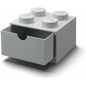 Úložný box LEGO stolní 4 se zásuvkou - šedý