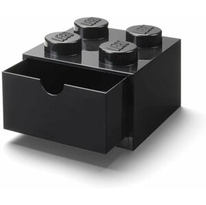 Úložný box LEGO stolní 4 se zásuvkou - černý