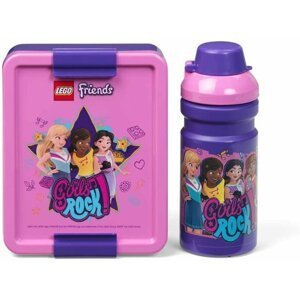 Svačinový set LEGO Friends Girls Rock (láhev a box) - fialová