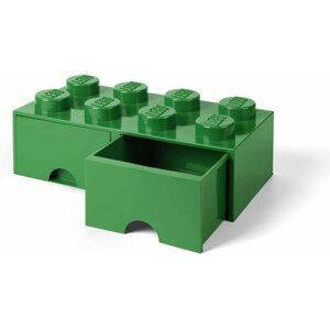 Úložný box LEGO s šuplíky 8 - tmavě zelený