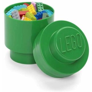 Úložný box LEGO kulatý - tmavě zelený