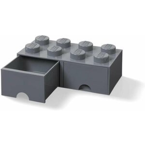 Úložný box LEGO s šuplíky 8 - tmavě šedý