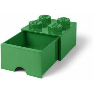 Úložný box LEGO s šuplíkem 4 - tmavě zelený