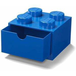Úložný box LEGO stolní 4 se zásuvkou - modrý