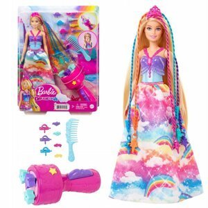 Barbie princezna s barevnými vlasy herní set - Mattel Disney