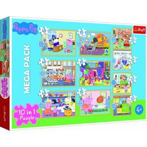 Puzzle 10v1 Prasátko Peppa/ Peppa Pig v krabici 40x27x6cm - Trefl