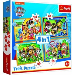 Trefl Puzzle Tlapková patrola - Prázdniny 4v1 - Trigano