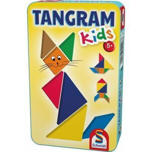 Tangram pro děti - hlavolam v plechové krabičce