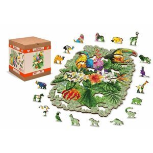 Wooden City Puzzle Tropičtí ptáci, dřevěné, 300 dílků