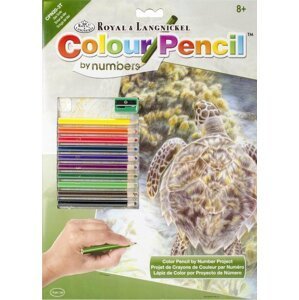 Royal & Langnickel Malování podle čísel Pastelkami - Mořská želva (Color Pencil By Number)