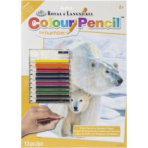 Royal & Langnickel Malování podle čísel Pastelkami - Lední medvěd (Color Pencil By Number)
