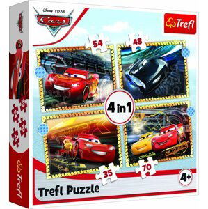 Trefl Puzzle Auta 3 - Připravit, pozor, teď! 4v1 / 35,48,54,70 dílků - Trigano