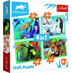 Trefl Puzzle Animal Planet: Záhadný svět zvířat 4v1 (35,48,54,70 dílků) - Trigano