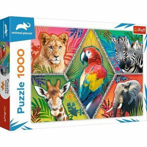 Puzzle Exotická zvířata 1000 dílků 68,3x48cm v krabici 40x27x6cm