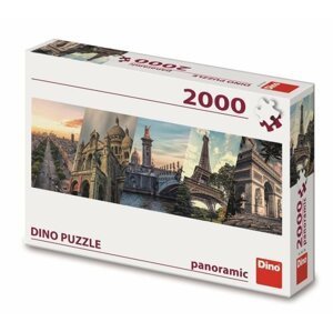 Puzzle panoramic 2000 dílků Paříž koláž - Dirkje