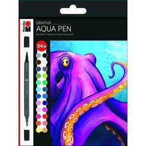 Marabu Graphix Akvarelový oboustranný popisovač - chobotnice 24 ks