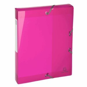 Exacompta Iderama PP Box na spisy s gumičkou A4 40 mm - transparentní růžový
