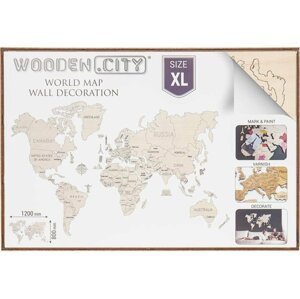 Wooden City Puzzle 3D Mapa světa, dřevěné