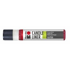 Marabu Candle Liner na svíčky - glitový červený 25 ml