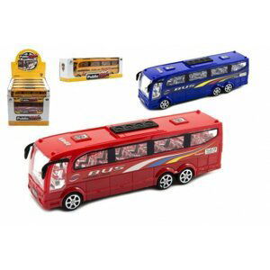 Autobus plast 25cm na setrvačník 3 barvy v krabici 26x8,5x7cm