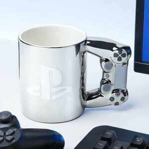 Hrnek 3D Playstation PS4 stříbrný - EPEE