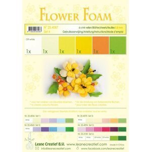 Flower Foam Speciální pěnová guma A4 - žluté barvy 6 ks