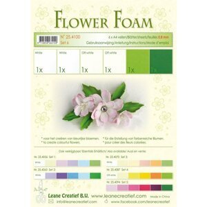 Flower Foam Speciální pěnová guma A4 - zelené barvy 6 ks