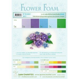 Flower Foam Speciální pěnová guma A4 - modrofialové barvy 6 ks