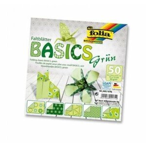 Folia Origami papíry na skládání 15 x 15 cm - zelené 80 g