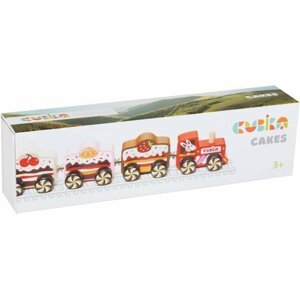 CUBIKA 15382 Vlak "Cakes" - dřevěný vláček s magnety 4 díly